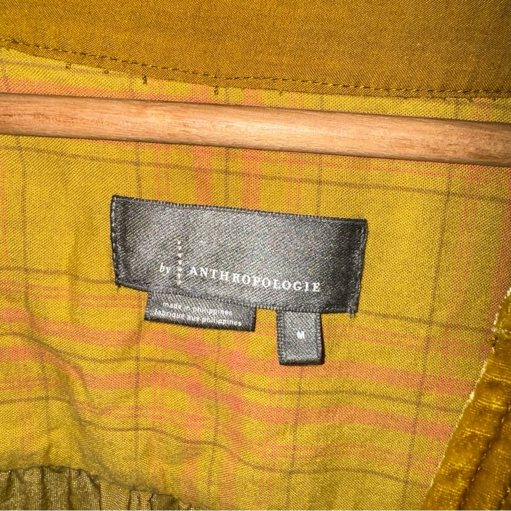 Anthropologie Melody Velvet Tunic Dress M Mustard Yellow - Picture 7 of 9